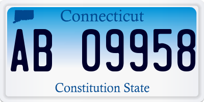 CT license plate AB09958