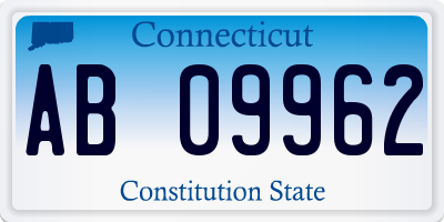 CT license plate AB09962