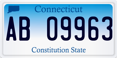 CT license plate AB09963