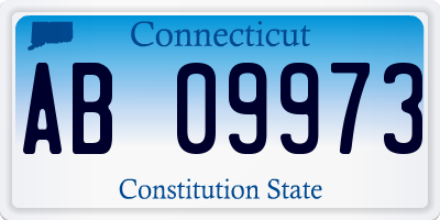 CT license plate AB09973