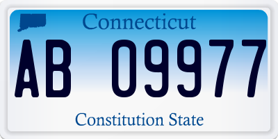 CT license plate AB09977