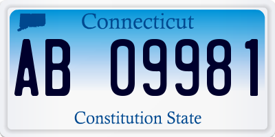 CT license plate AB09981