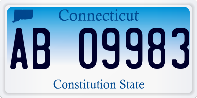 CT license plate AB09983