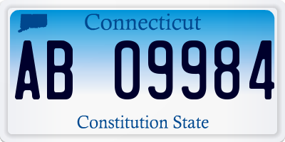 CT license plate AB09984