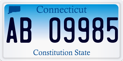 CT license plate AB09985