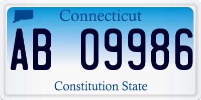 CT license plate AB09986