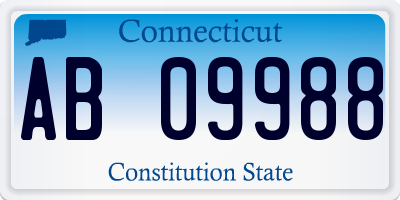 CT license plate AB09988