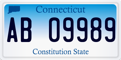 CT license plate AB09989