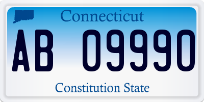 CT license plate AB09990