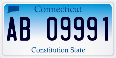 CT license plate AB09991