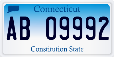 CT license plate AB09992