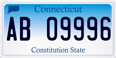 CT license plate AB09996