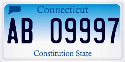 CT license plate AB09997