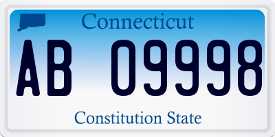 CT license plate AB09998