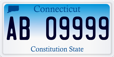 CT license plate AB09999