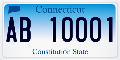 CT license plate AB10001