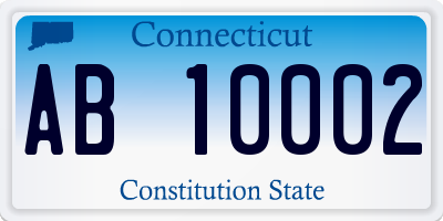 CT license plate AB10002