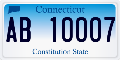 CT license plate AB10007