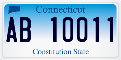 CT license plate AB10011