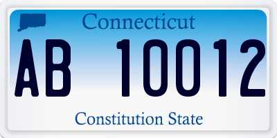 CT license plate AB10012