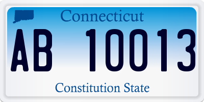 CT license plate AB10013