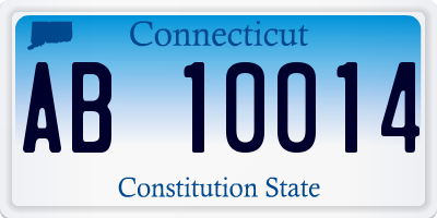 CT license plate AB10014