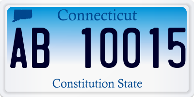 CT license plate AB10015