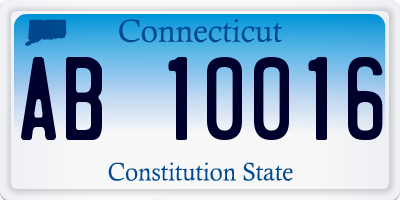 CT license plate AB10016