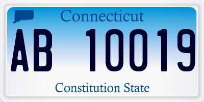 CT license plate AB10019