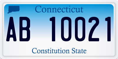 CT license plate AB10021