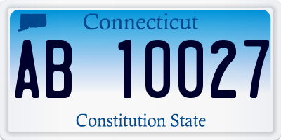 CT license plate AB10027