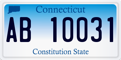 CT license plate AB10031