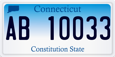 CT license plate AB10033