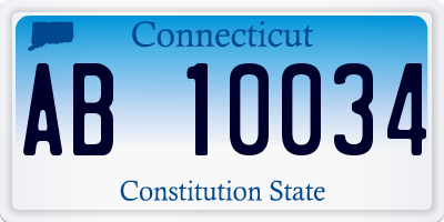 CT license plate AB10034