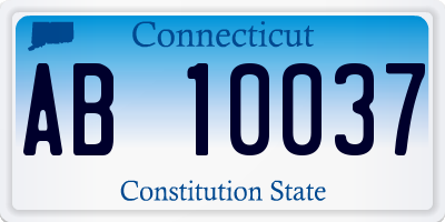 CT license plate AB10037