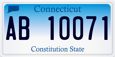 CT license plate AB10071