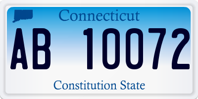 CT license plate AB10072