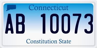 CT license plate AB10073