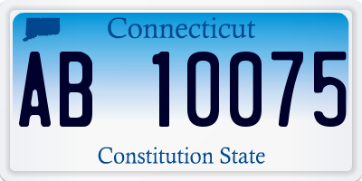 CT license plate AB10075