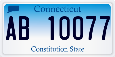 CT license plate AB10077