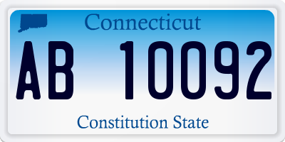 CT license plate AB10092