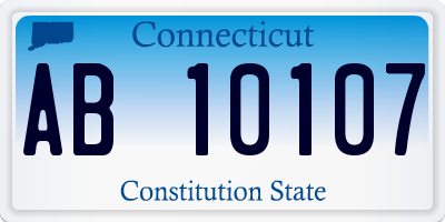 CT license plate AB10107