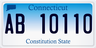 CT license plate AB10110