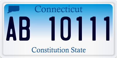CT license plate AB10111