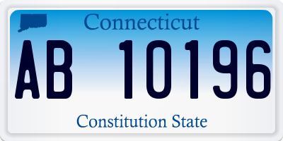 CT license plate AB10196