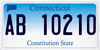 CT license plate AB10210