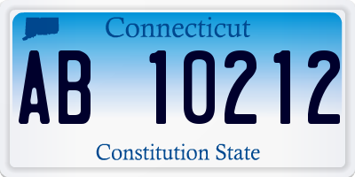 CT license plate AB10212