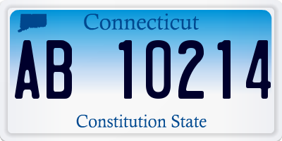 CT license plate AB10214