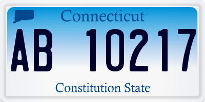 CT license plate AB10217