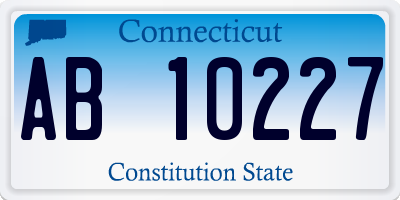 CT license plate AB10227